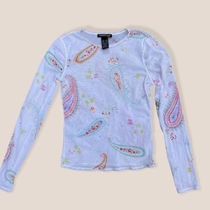 Vintage 90s Kenneth Cole Sheer Mesh Long Sleeve